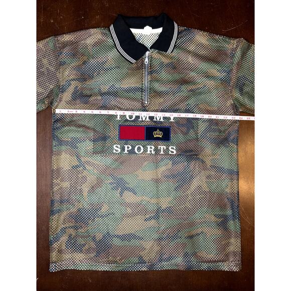 VTG 90s Tommy Hilfiger Camo Mesh Shirt and Shorts Set Size L - Picture 4 of 16